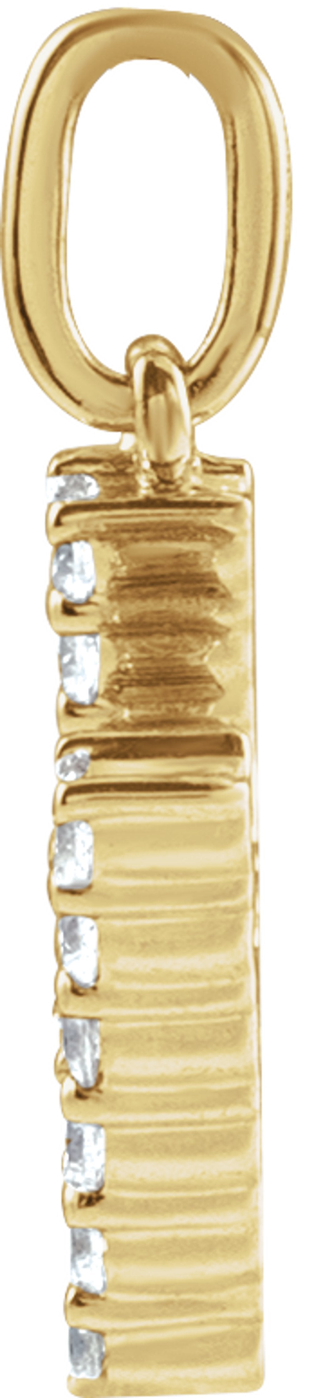 14K Yellow 1/5 CTW Lab-Grown Diamond Initial H Pendant