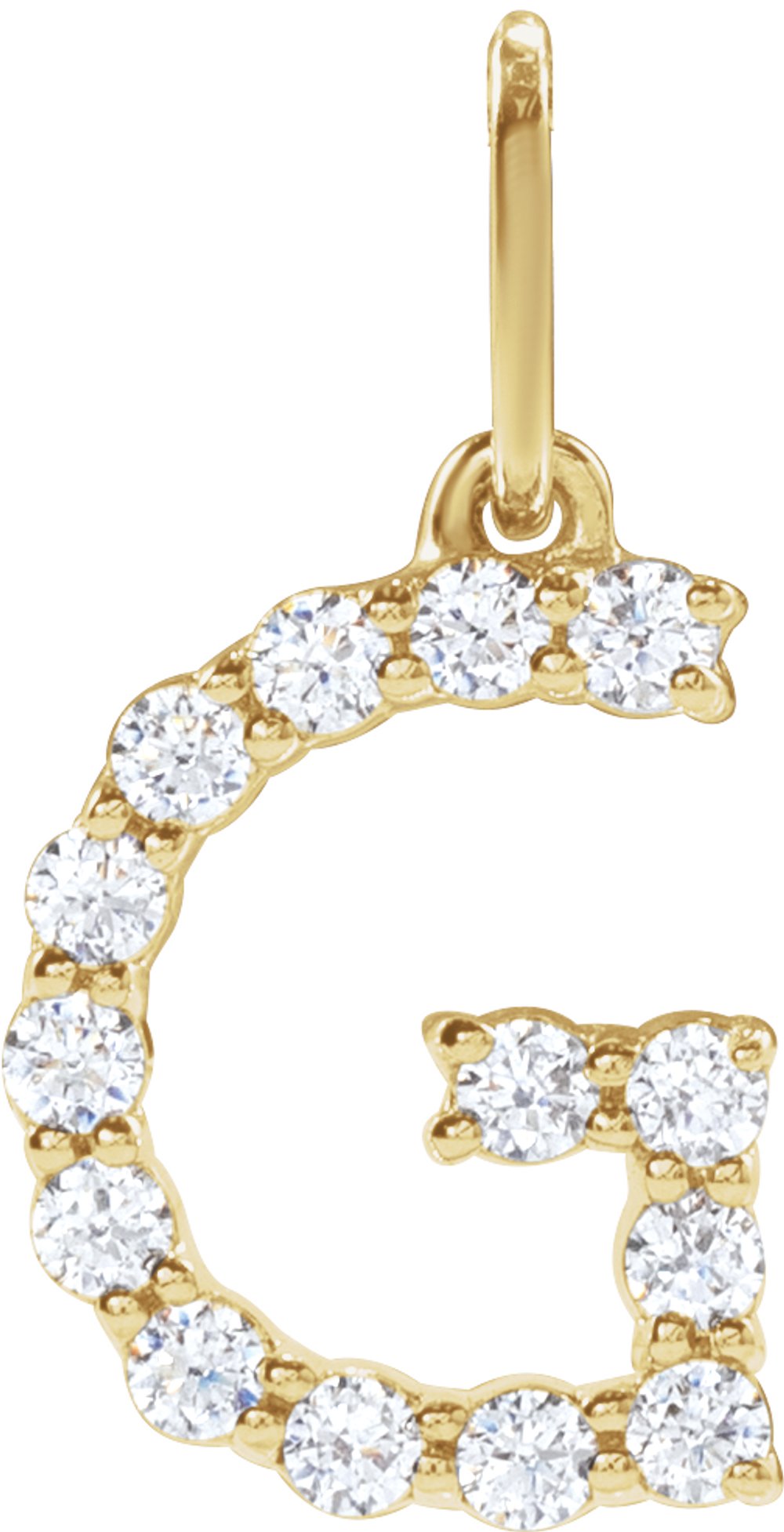 14K Yellow Gold 1/5 CTW Lab-Grown Diamond Initial G Pendant