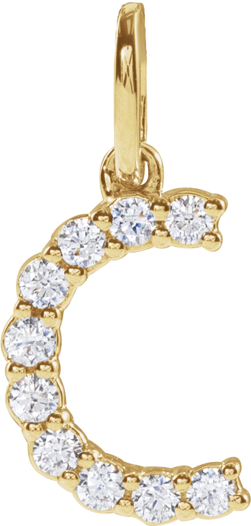 14K Yellow Gold 1/6 CTW Lab-Grown Diamond Initial C Pendant