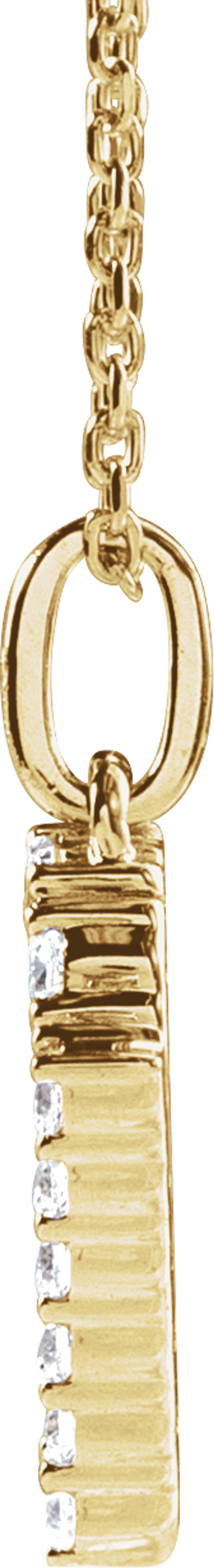 14K Yellow Gold 1/3 CTW Lab-Grown Diamond Initial M 16-18" Necklace 