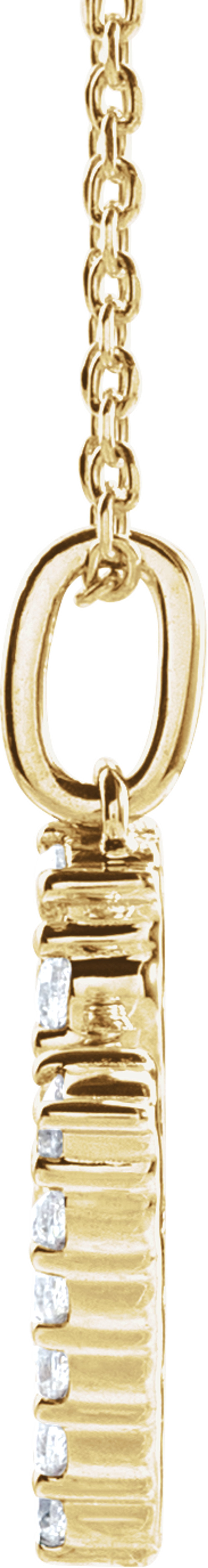 14K Yellow 1/4 CTW Lab-Grown Diamond Initial N 16-18" Necklace