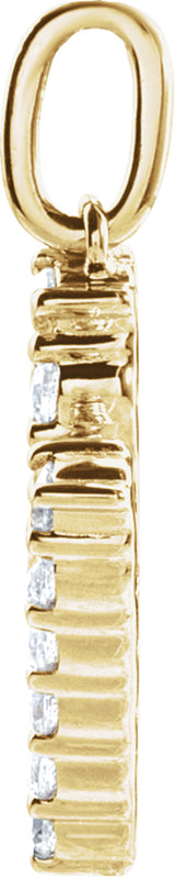 14K Yellow 1/3 CTW Lab-Grown Diamond Initial M Pendant