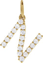 14K Yellow Gold 1/4 CTW Lab-Grown Diamond Initial N Pendant