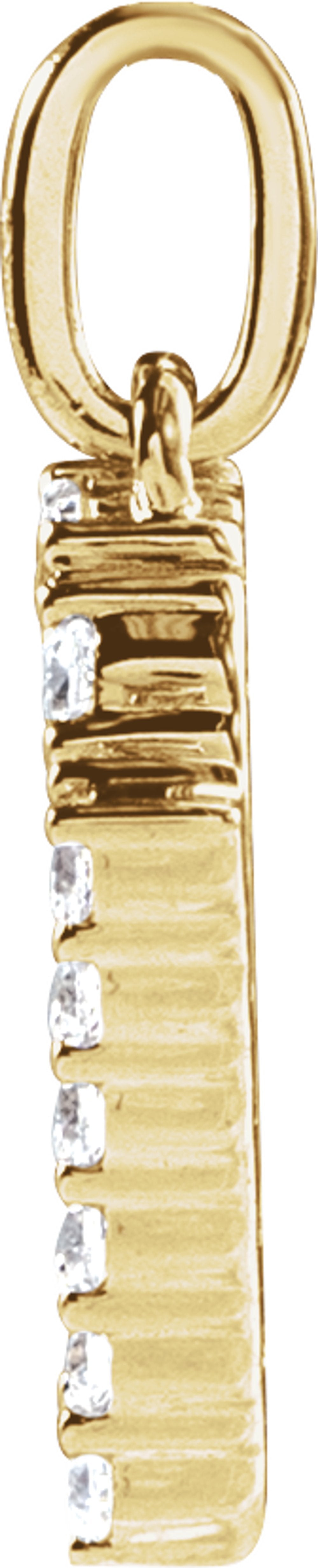 14K Yellow 1/4 CTW Lab-Grown Diamond Initial N Pendant