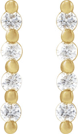 14K Yellow Gold 1/10 CTW Natural Diamond Bar Earrings