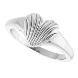 Sterling Silver Ribbed Heart Ring