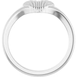 Sterling Silver Ribbed Heart Ring