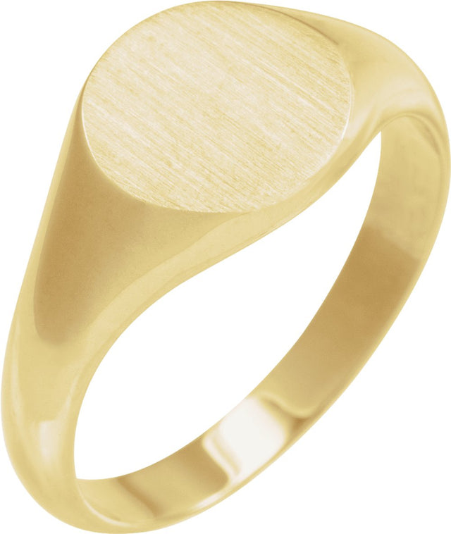 14K Yellow Gold 13 mm Signet Ring