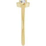14K Yellow 1/4 CTW Natural Diamond French-Set Halo-Style Ring