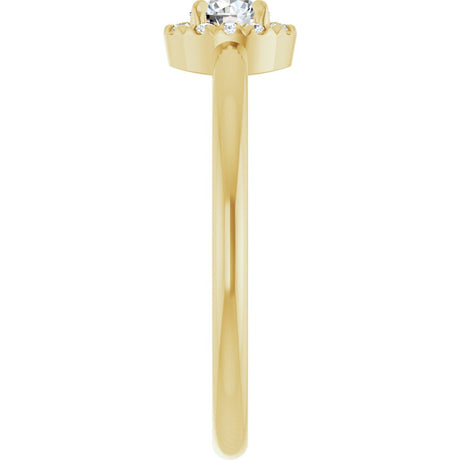 14K Yellow 1/4 CTW Natural Diamond French-Set Halo-Style Ring