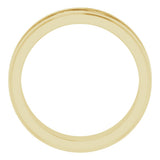14K Yellow Gold 6.4 mm Stepped-Edge Sculptural Flat Band Size 11