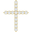 14K Yellow 3/4 CTW Lab-Grown Diamond Cross Pendant