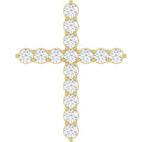 14K Yellow 3/4 CTW Lab-Grown Diamond Cross Pendant