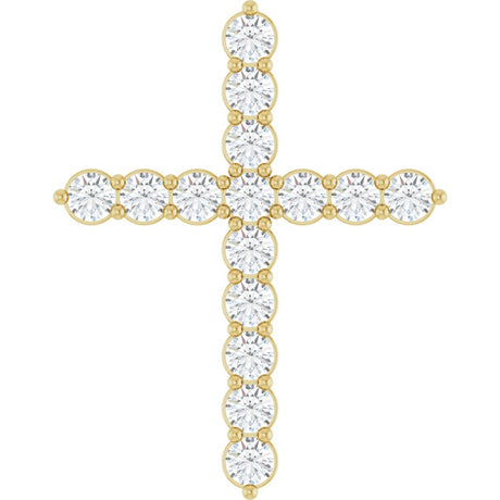 14K Yellow 3/4 CTW Lab-Grown Diamond Cross Pendant