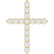 14K Yellow Gold 3/4 CTW Natural Diamond Cross Pendant