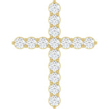 14K Yellow Gold 3/4 CTW Natural Diamond Cross Pendant