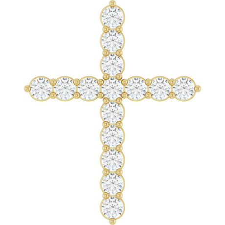 14K Yellow Gold 3/4 CTW Natural Diamond Cross Pendant