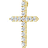 14K Yellow Gold 3/4 CTW Natural Diamond Cross Pendant