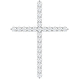 14K White 1 CTW Natural Diamond Cross 16-18" Necklace