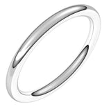 10K White 2 mm Full Round Comfort-Fit Band