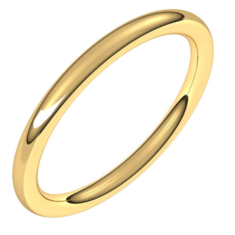 14K Yellow 2 mm Full Round Comfort-Fit Band