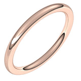 14K Rose 2 mm Full Round Comfort-Fit Band