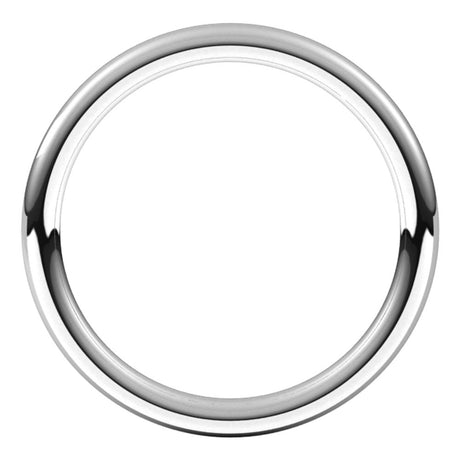 18K White 2 mm Full Round Comfort-Fit Band