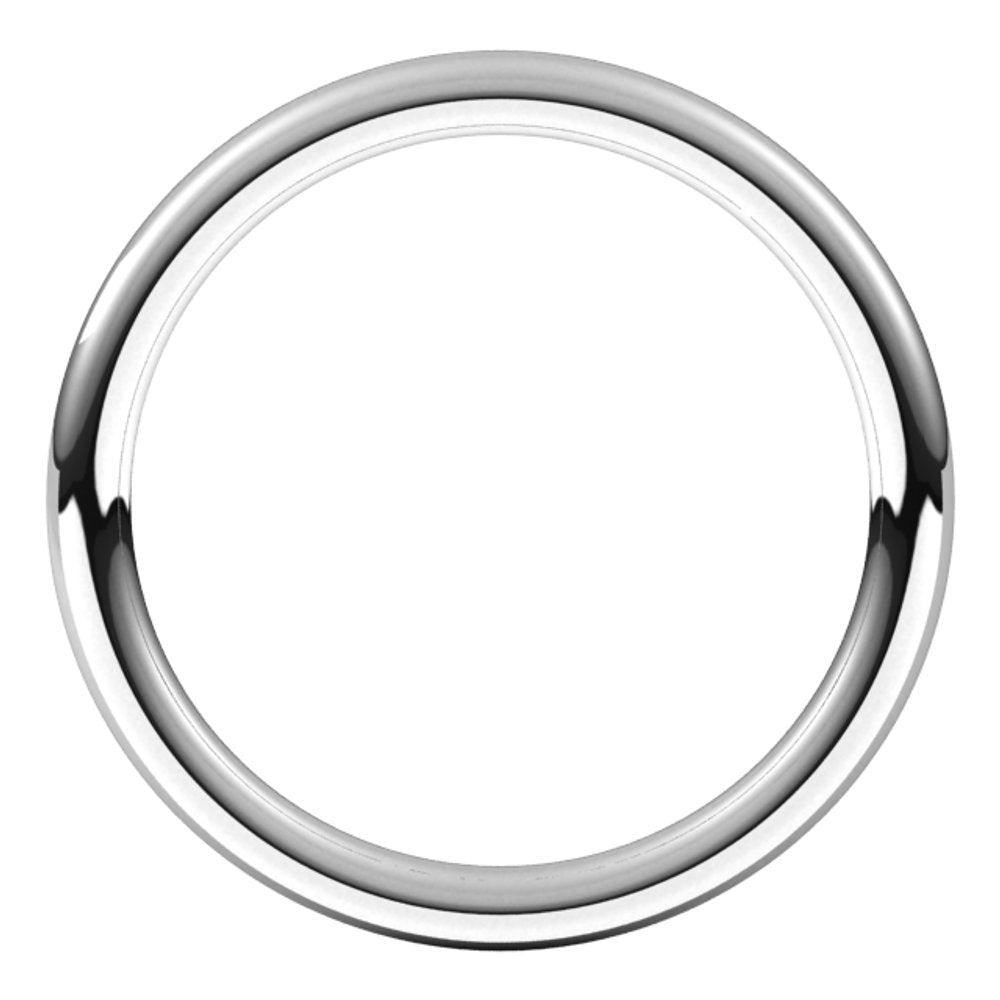 14K White 2 mm Full Round Comfort-Fit Band