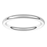 14K White 2 mm Full Round Comfort-Fit Band