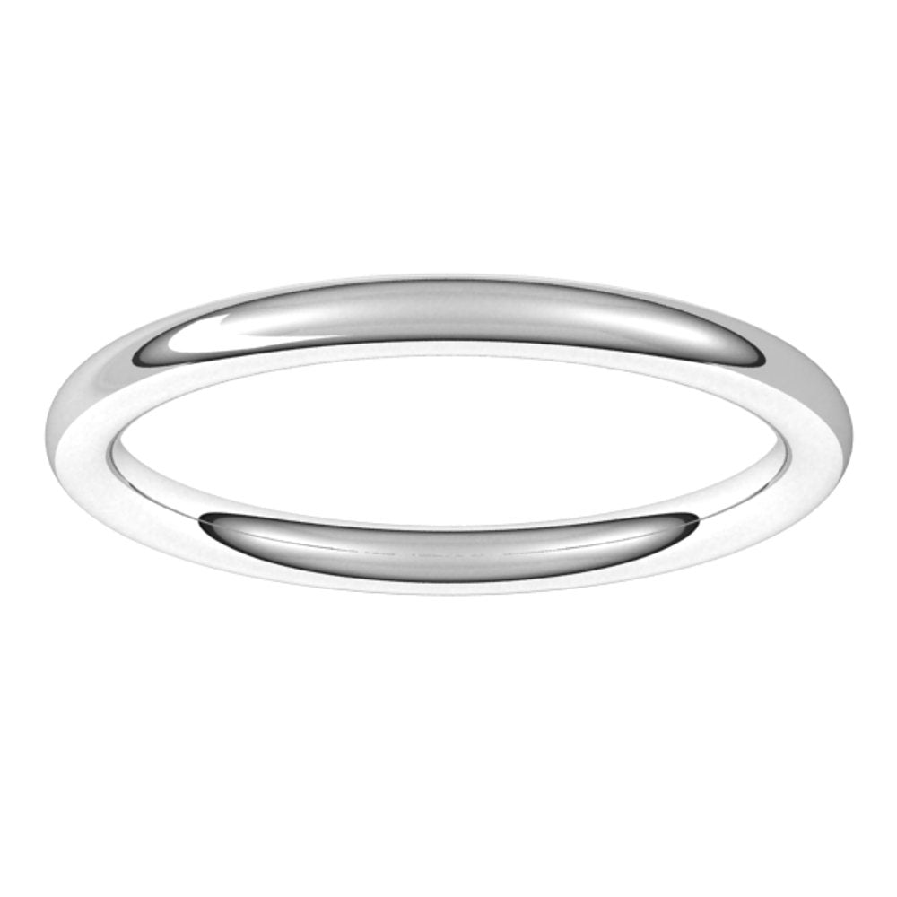 10K White 2 mm Full Round Comfort-Fit Band