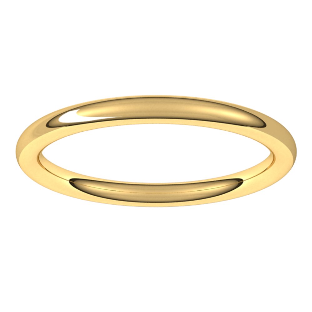 14K Yellow 2 mm Full Round Comfort-Fit Band