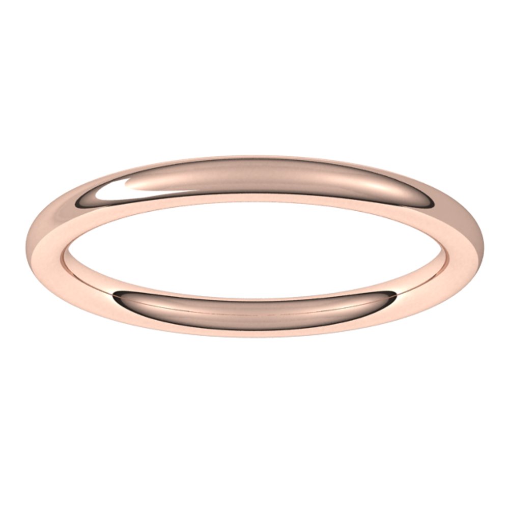 14K Rose 2 mm Full Round Comfort-Fit Band