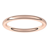 14K Rose 2 mm Full Round Comfort-Fit Band