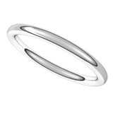 18K White 2 mm Full Round Comfort-Fit Band