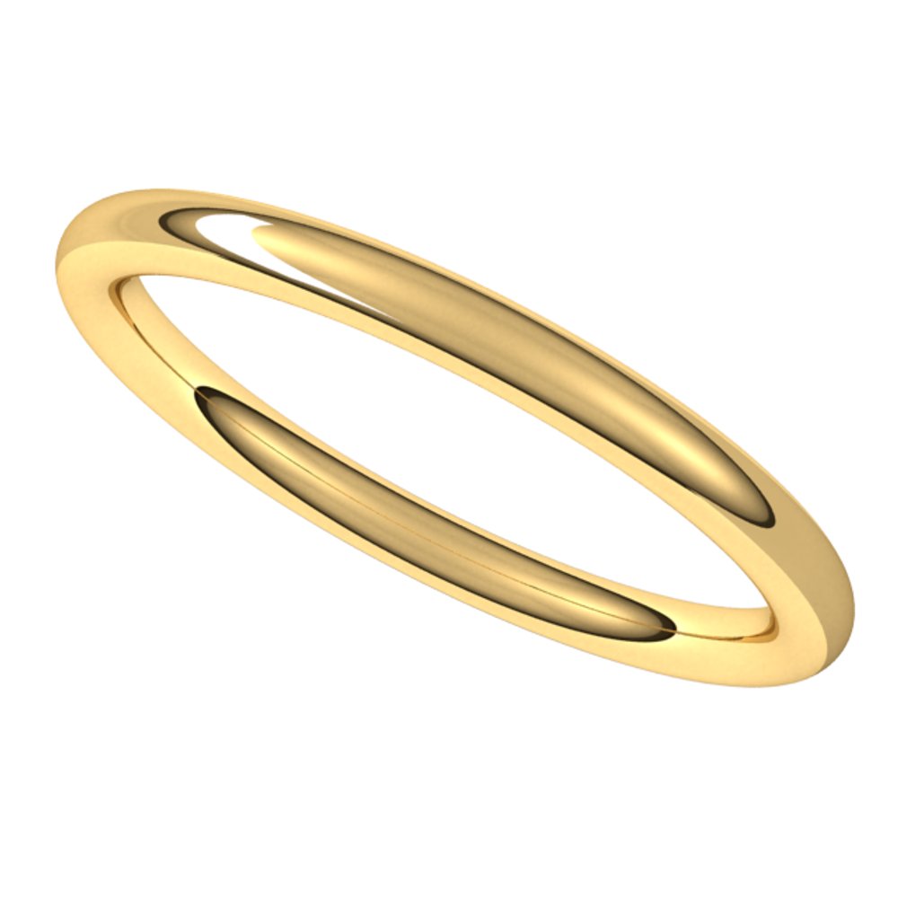 14K Yellow 2 mm Full Round Comfort-Fit Band