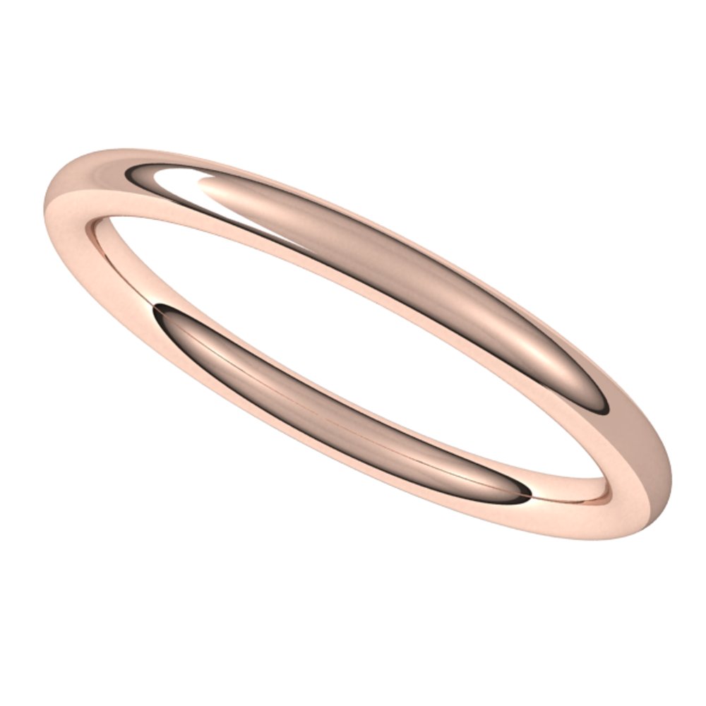 14K Rose 2 mm Full Round Comfort-Fit Band