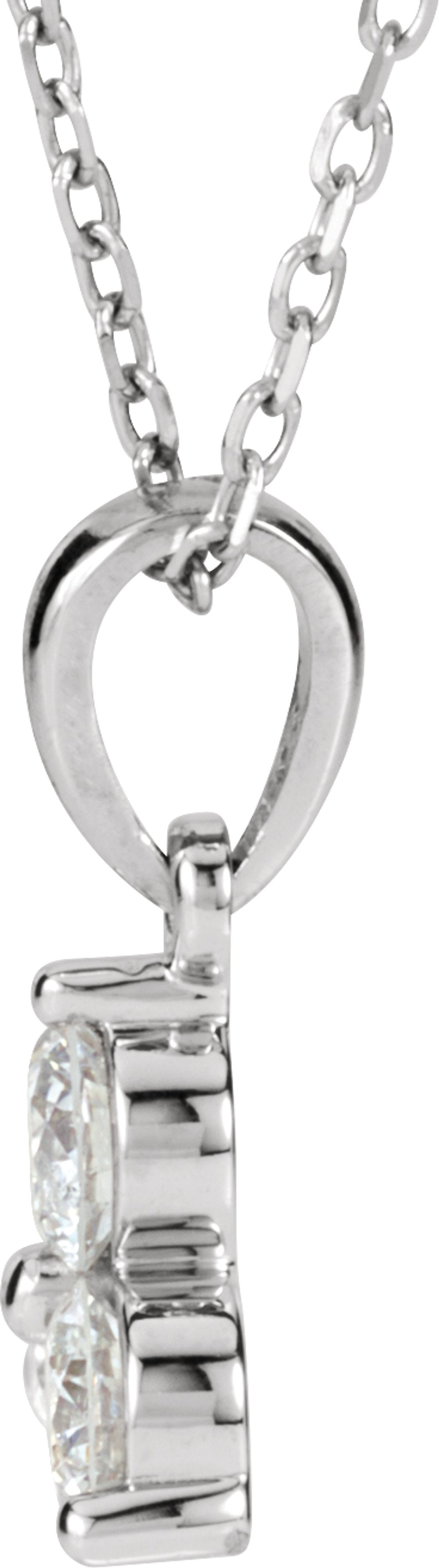 14K White Gold 1/2 CTW Diamond Three-Stone 18" Necklace