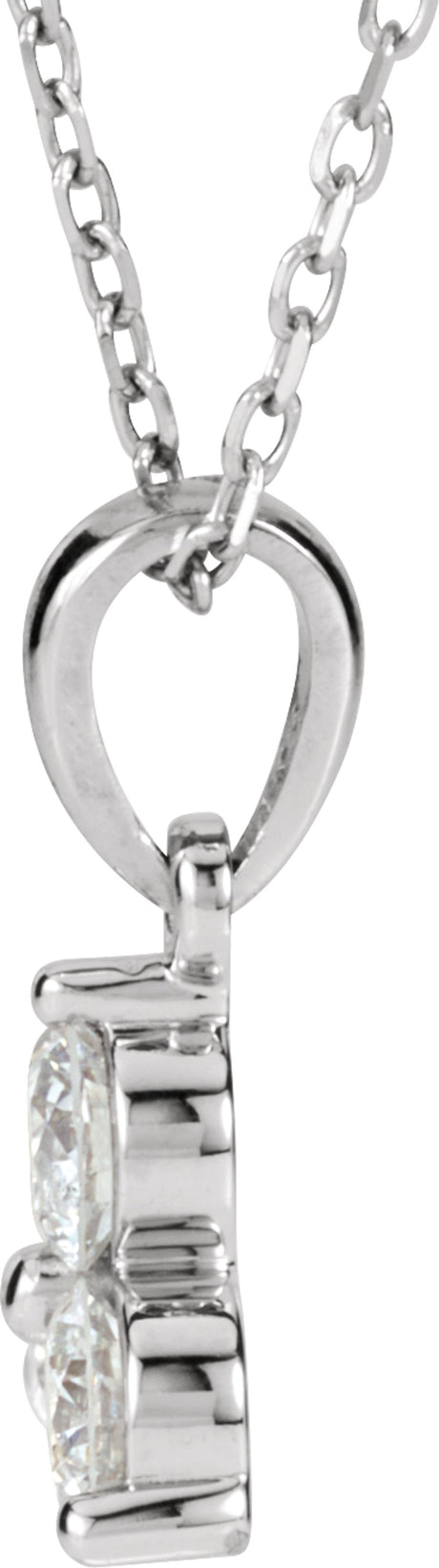 14K White Gold 1/2 CTW Diamond Three-Stone 18" Necklace