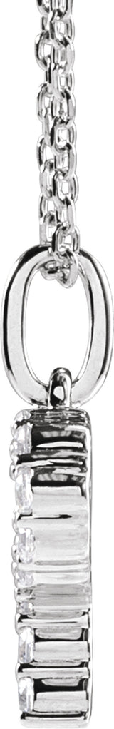 14K White Gold 1/5 CTW Lab-Grown Diamond Initial P 16-18" Necklace 