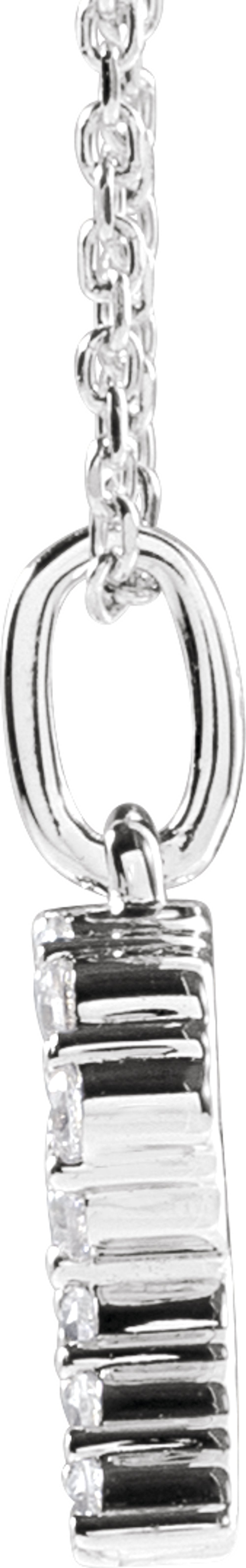 14K White Gold 1/4 CTW Lab-Grown Diamond Initial R 16-18" Necklace 