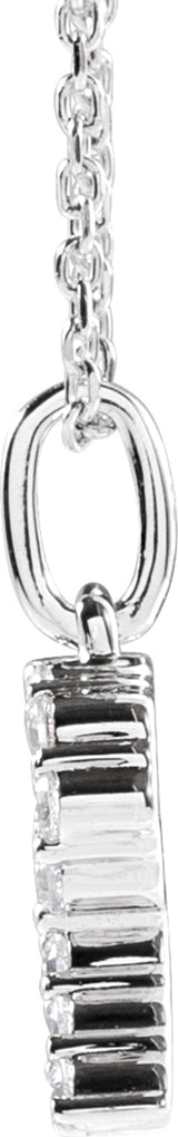 14K White Gold 1/4 CTW Lab-Grown Diamond Initial R 16-18" Necklace 