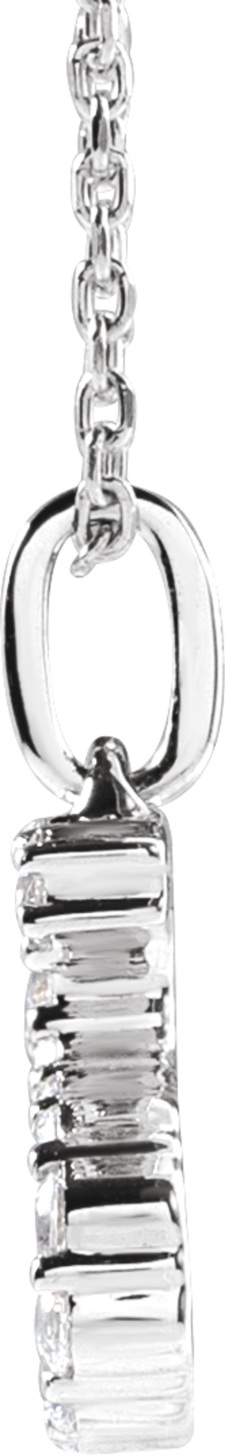 14K White Gold 1/5 CTW Lab-Grown Diamond Initial S 16-18" Necklace 