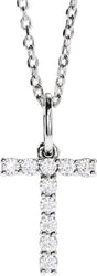 14K White Gold 1/6 CTW Lab-Grown Diamond Initial T 16-18" Necklace 
