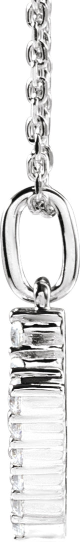 14K White Gold 1/5 CTW Lab-Grown Diamond Initial V 16-18" Necklace 