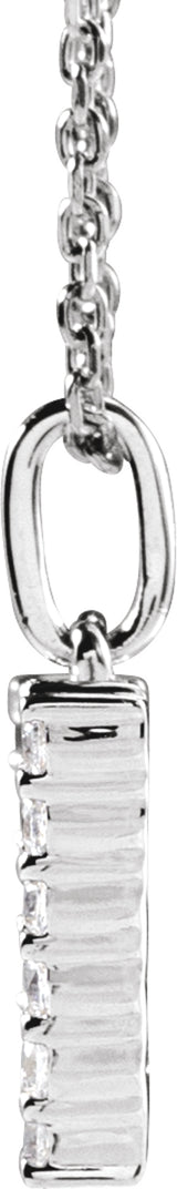 14K White 1/3 CTW Lab-Grown Diamond Initial W 16-18" Necklace