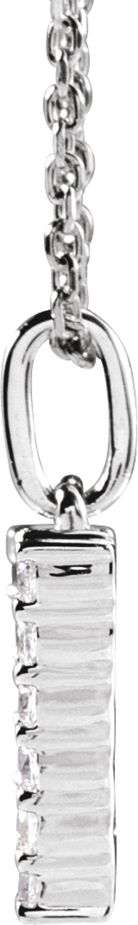 14K White 1/3 CTW Lab-Grown Diamond Initial W 16-18" Necklace