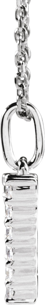 14K White Gold 1/3 CTW Lab-Grown Diamond Initial W 16-18" Necklace 