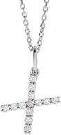 14K White 1/5 CTW Lab-Grown Diamond Initial X 16-18" Necklace 