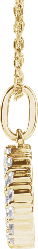 14K Yellow 1/4 CTW Lab-Grown Diamond Initial O 16-18" Necklace