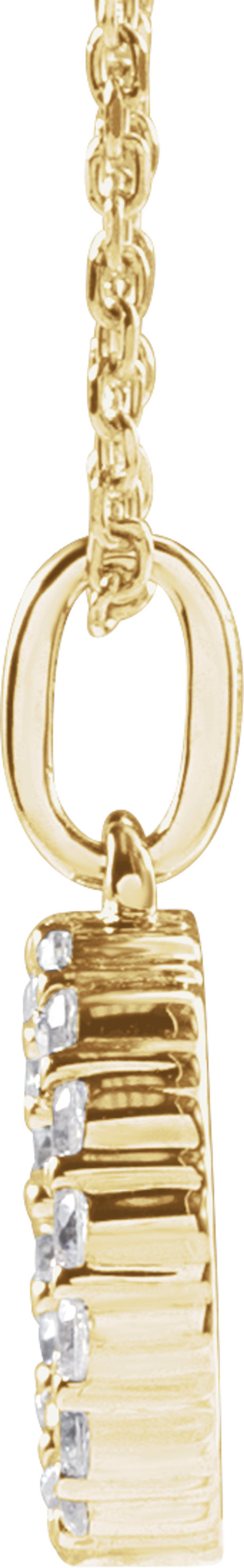 14K Yellow 1/4 CTW Lab-Grown Diamond Initial O 16-18" Necklace